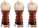 Spiral Pattern Transparent Glass Cup Set - 3-Piece, 12oz Capacity, Ideal for Juice, Water, Milk, Coffee, Tea, Beer, Mousse, and Desserts - Perfect for Home, Restaurants, and Parties