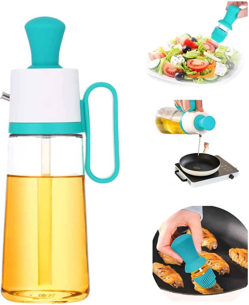 VERSAINSECT Cooking Olive Oil Dispenser Bottle for Kitchen with Brush Pour Brush Squeeze Oil 3 in 1 Silicone Dropper Measuring Oil Dispenser for Cooking Fry Baking BBQ Mother's Day Gift… (YELLOW)
