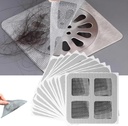 100PC Disposable Shower Drain Hair Catcher, Disposable Hair Drain Stickers, Shower Drain Mesh Stickers, Shower Drain Cover for Bathroom Sink Catch Hair (100PC)