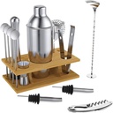 14-Piece Cocktail Shaker Bar Set Stainless Steel Bartender Kit Mixer Drink Bartender BrowserKit Bars Set Tool Accessories Tools (Color : 750ML)