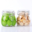 Glass Containers With Lids 16 Oz Wide Mouth Airtight Jars With Locking Lids 2 Pack Food Storage Canisters For Pantry Fridge Kitchen Rubber Sealed Glass Jars For Cereal, Oats, Sugar, Flour,Nuts,Candy