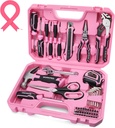 WORKPRO 52-Piece Pink Tools Set, Household Lady Tool Kit with Storage Toolbox, Basic Tool Set for Home, Garage, Apartment, Dorm, New House, Back to School, and as a Gift