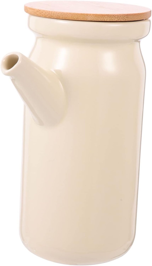 Luxshiny Ceramic Sauce Dispenser Lid Versatile Oil Pourer for Kitchen Condiments Elegant Japanese Style Seasoning Container for Vinegar and Oil Storage