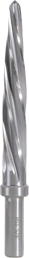 5/8" Bridge/Construction Reamer, M2 HSS Taper Chucking Reamer Drill Bit for Steel Alloy Aluminum Metal Wood Plastic, 1/2” Shank Chuck, Spiral Flutes, to Enlarge/Align Holes, 16mm