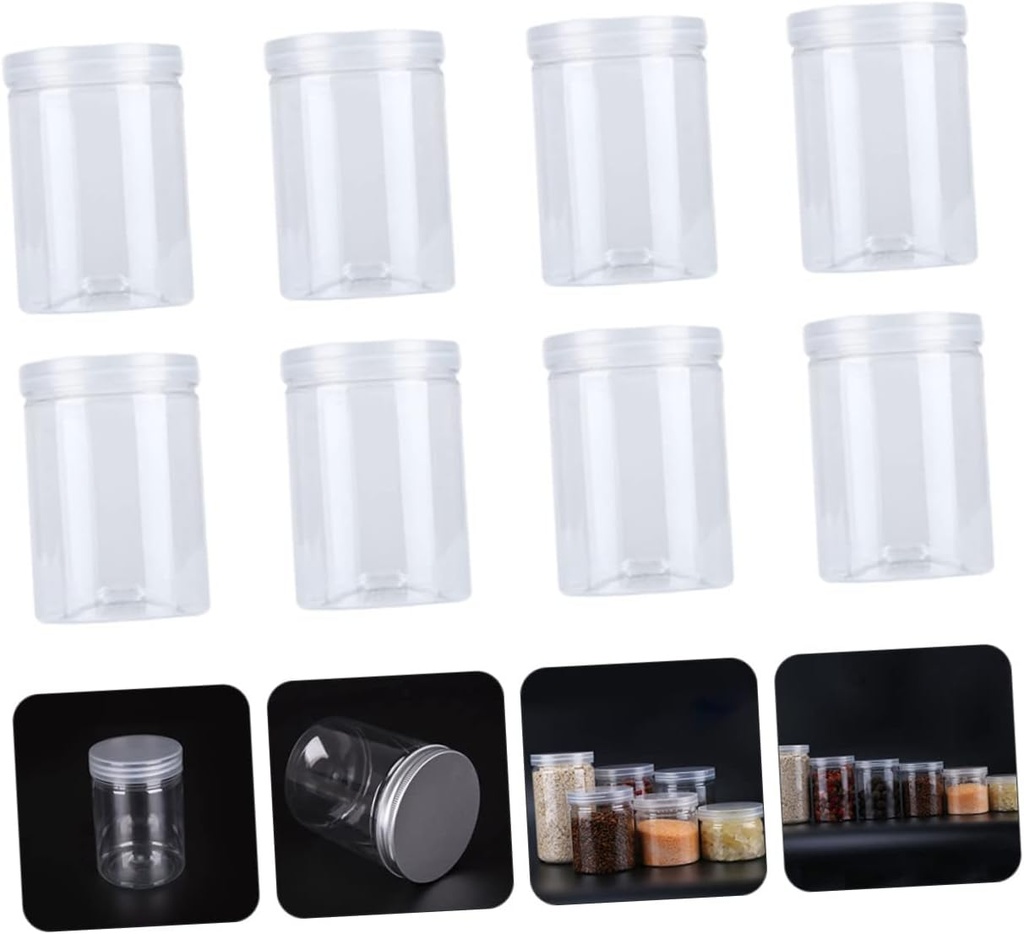 500ml Plastic Food Sealed Jars 12-Piece Set Cookie Jars Airtight Snack Containers for Tea and Cookies for Kitchen Storage