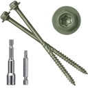 #14 x 6 Wood Structural Screws 50 Pack Hex Head Lag Screws, Rust Resistant Timber Screws for Timber/Log/Landscaping Wood (Green)
