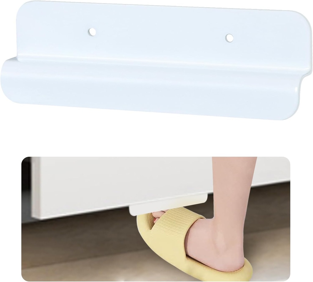 Cabinet Foot Pull for Trash Can - Touchless Handle for Full Overlay Cabinet Door (1pcs, White)