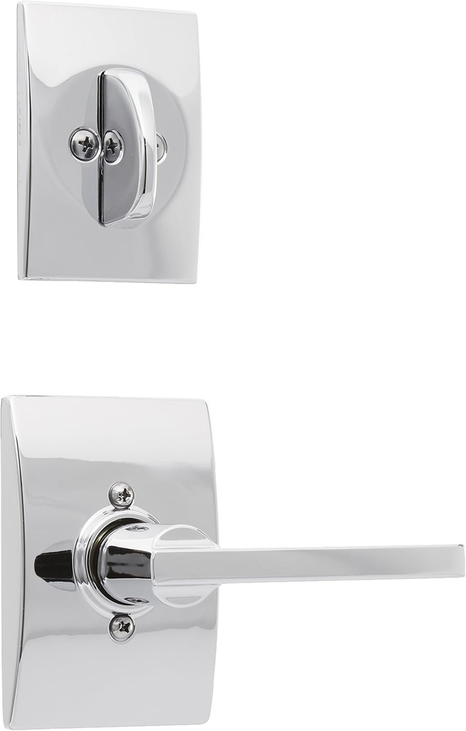 Schlage Lock Company F94LAT625CEN Latitude Lever Dummy Interior Pack with Deadbolt Cover Plate, Bright Chrome