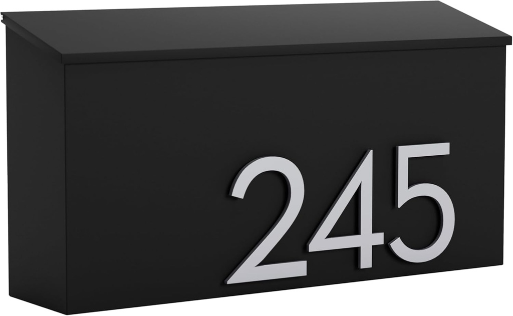 post & porch The OG Mailbox | Wall Mounted Mailbox | Black/Brown/White/Grey, 1 Size, Weatherproof Mail Box for Outside | Customizable (Black)