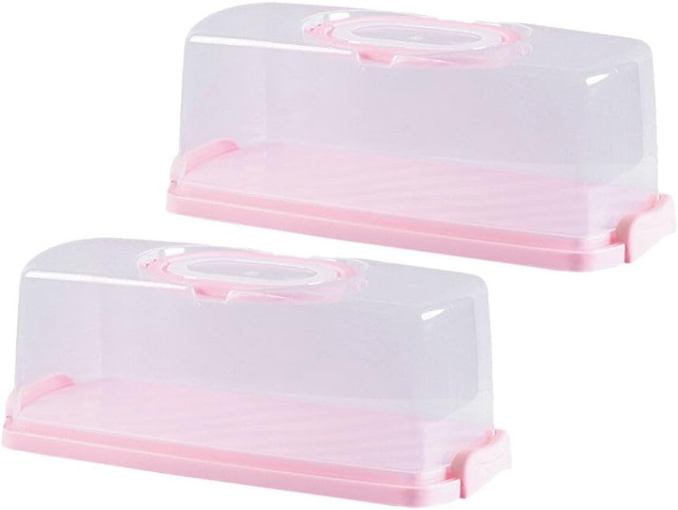 PRETYZOOM 2pcs Portable Bread Storage Box Lid Reusable Loaf Cake Carrier for Snacks Material for Outdoor Use and Keeping Food Fresh