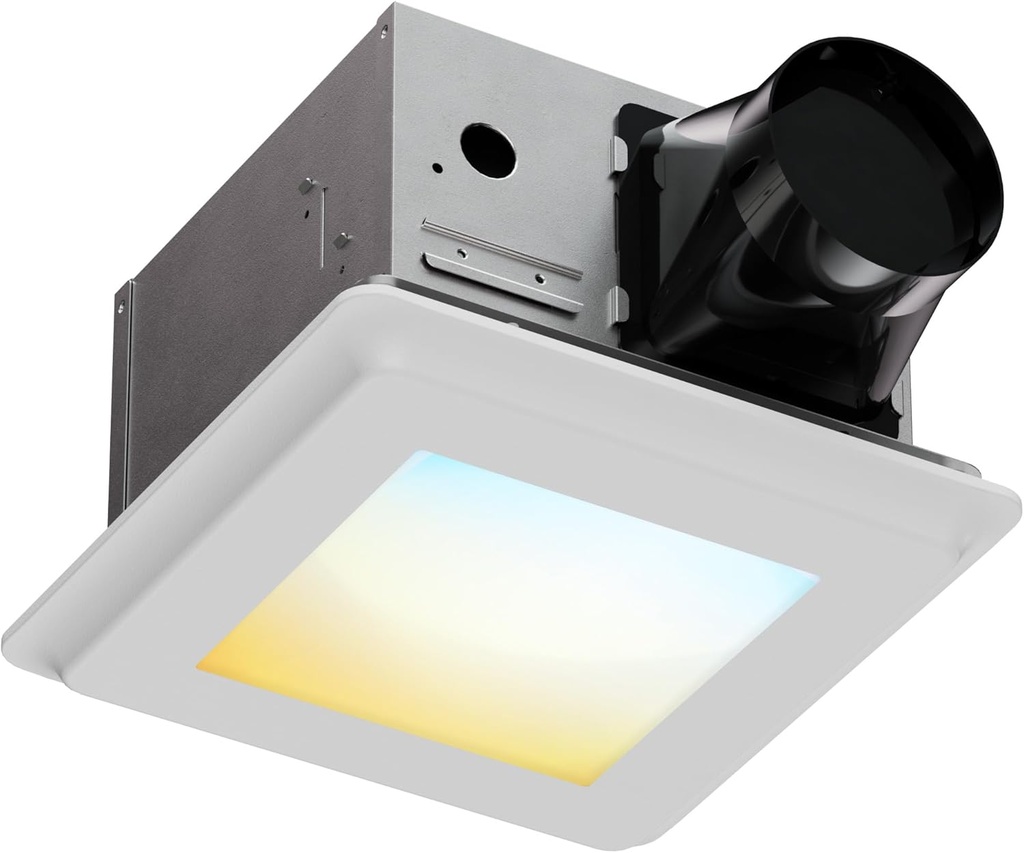 2 in 1 Bathroom Exhaust Fan with LED Light: 20W Ceiling Mount Ventilation Fan and Lamp Combo for Bathroom and Home, 80CFM, 120V, 1000LM, 5CCT Seletable, Dimmable & Wet Rated, ETL Certified