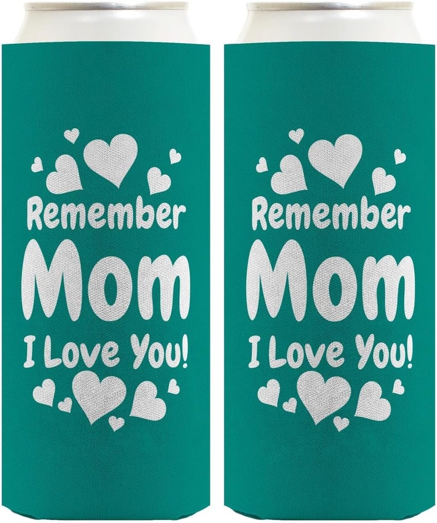 Mom Gifts For Women Remember Mom I Love You 2-Pack Ultra Slim Can Thermocoolers