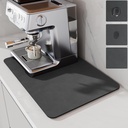 LIMNUO Coffee Mat Hide Stain Rubber, Coffee Maker Mat for Countertops, Backed Absorbent Dish Drying for Kitchen Counter (16"x20", Grey)