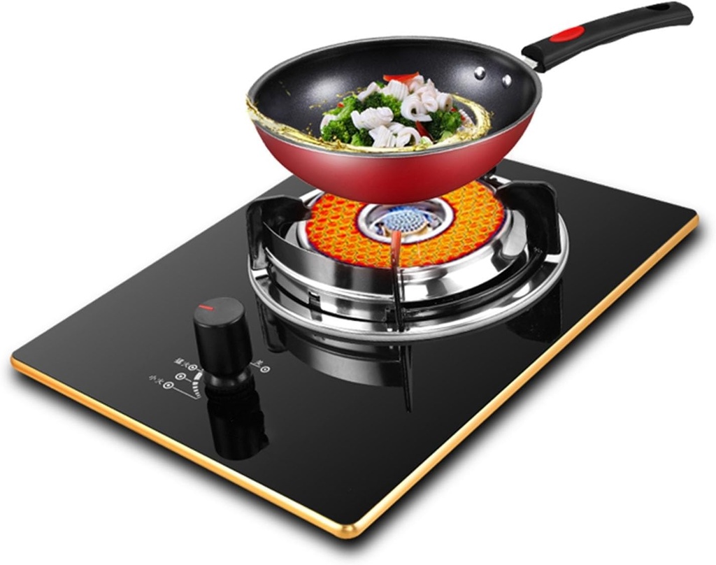 Gas Stove Single Burner,5.2KW Kitchen Counter Top Stove,Gas/LP Gas Conversion Stove,with Accidental Flameout Protection Device,for Home Kitchen(LPG)
