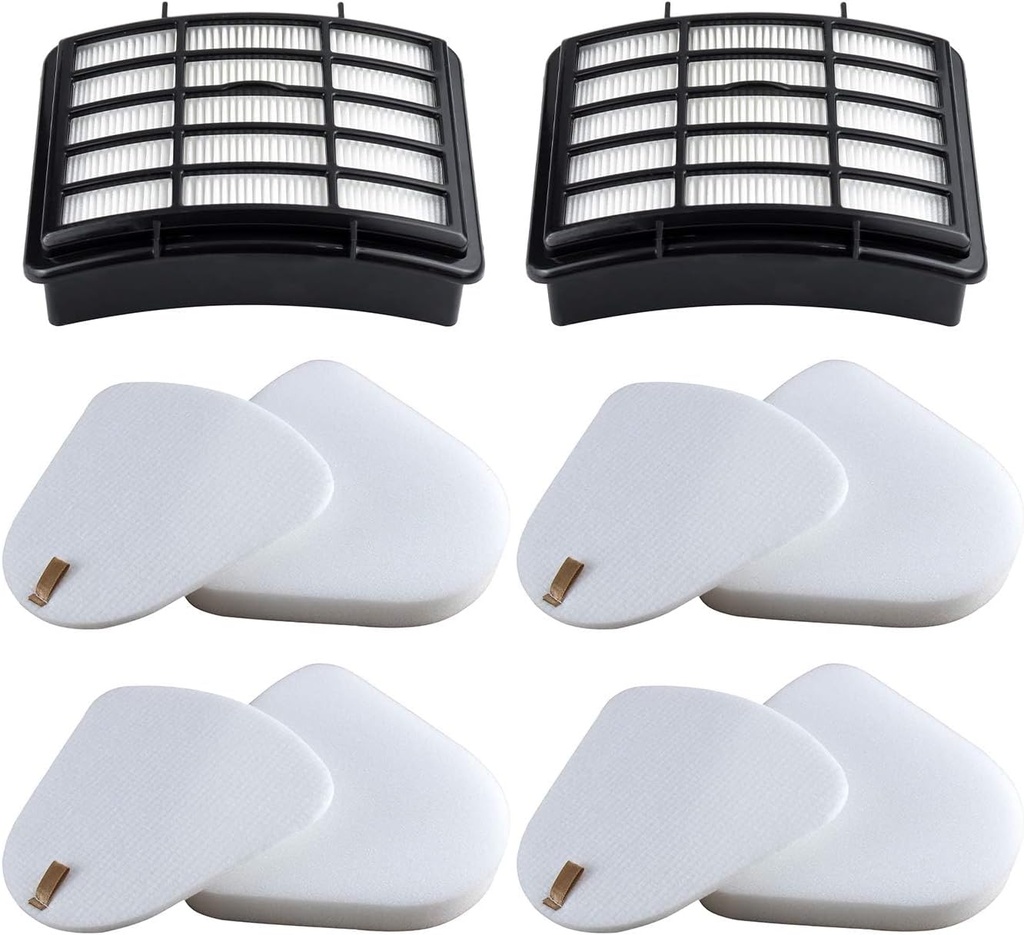 Funmit 2 HEPA + 4 Foam & Felt Filters Compatible with Shark Navigator Lift-Away Deluex NV350, NV351, NV352, NV355, NV356E, NV357, NV360, NV370, NV391, UV440, UV490, UV540, Part # XFF350 & XHF350