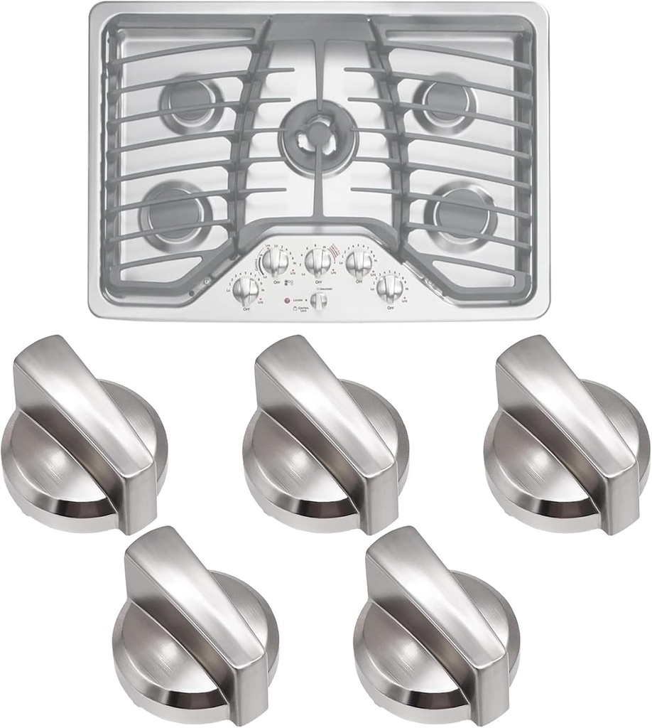 5PCS WB03X25796 Gas Cooktop Knob Fits for ge Profile Stove Knobs, Fit Model PGP953SET1SS PGP986SET1SS PGP959SET1SS PGP976SET2SS - Replaces AP5986232 PS11721433 4362262 WB03T10326