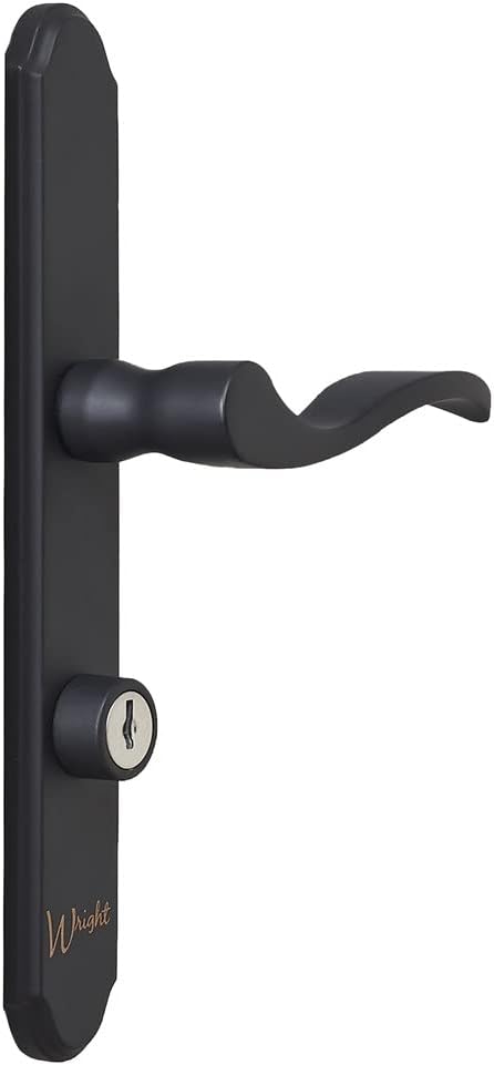 Wright Products - Serenade Mortise Keyed Lever Mount Latch with Deadbolt for Screen and Storm Doors, Matte Black (Transitional, Black)