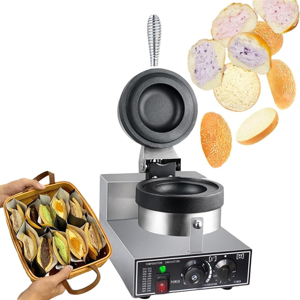 1200W Commercial Electric Burger Waffle Maker Machine,Ice Cream Burger Maker,Ice Cream Filling Waffle Maker,Hamburger Waffle Maker Sandwich Press,Household Or Commercial,220V