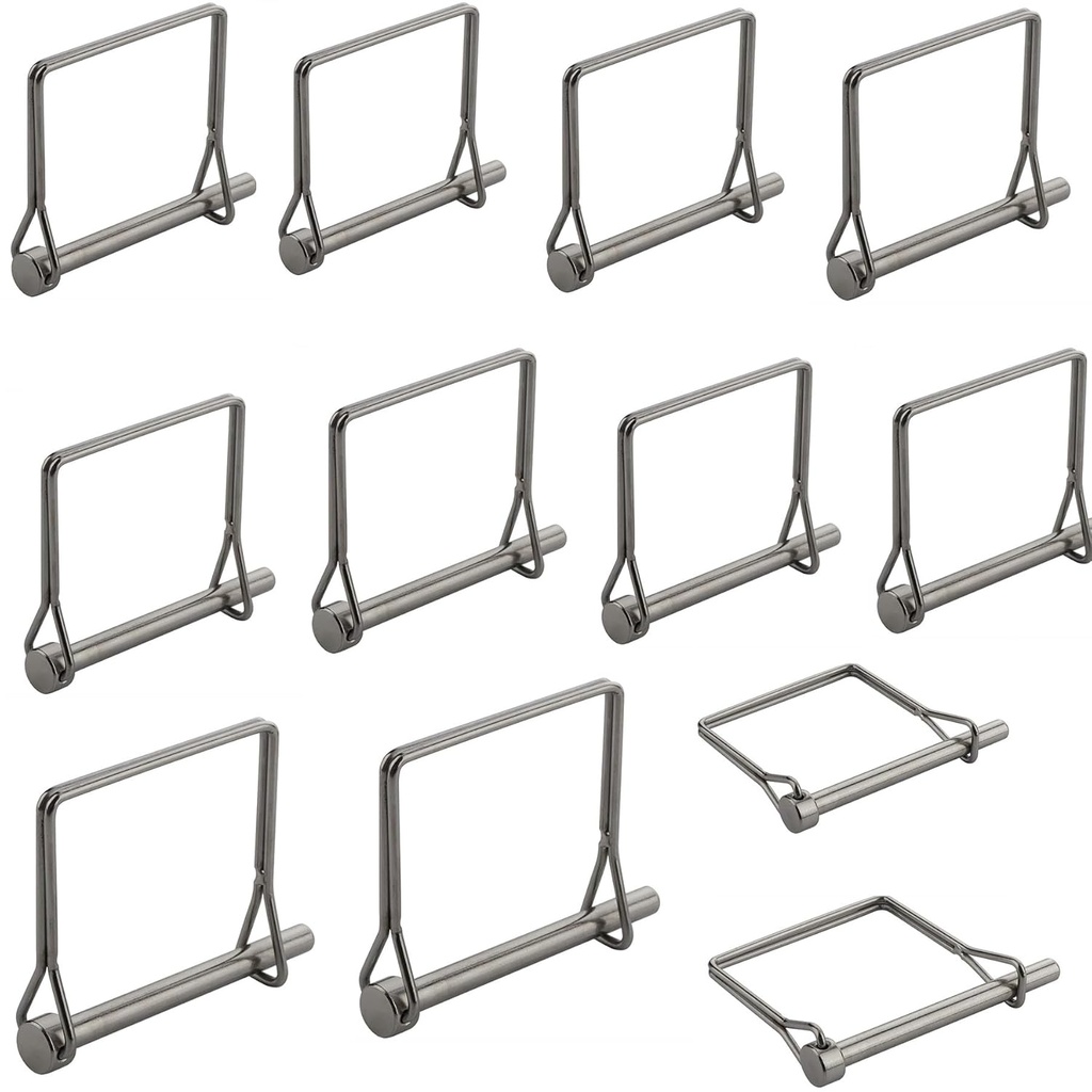 12 PCS Towing Hitch Clips Trailer Coupler Pin Hardware Pins Trailer Hitch Locking Pin 1/4" x 2-3/4"(6.3X70MM)