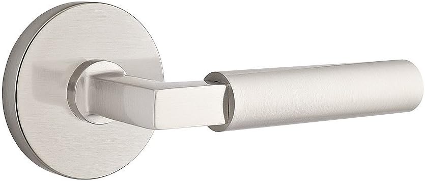 Disc Rosette Door Set with Hercules Levers Right Hand Double Dummy in Satin Nickel