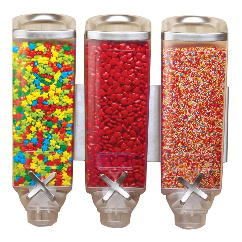 Rosseto EZ-SERV EZP2906 EZ-PRO 3W Dry Goods Dispenser, Silver, Triple