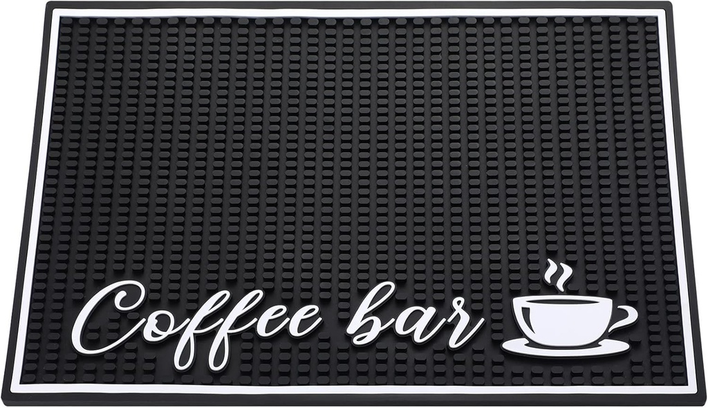 Stylish Bar Mat for Countertop - 18 x 12 Inches, 1 cm Thick Service Mat for Coffee Maker, Kitchen Counter, Dish Drying, Spills - Bar Accessories for Restaurants