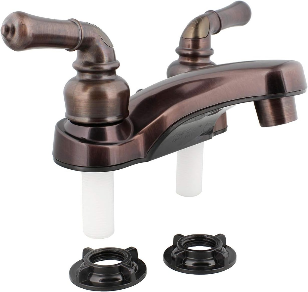 Empire Faucets RV Lavatory Faucet - 4 Inch Bronze Bathroom Faucet for RV Sink, Water Saving Aerator and Teapot Handles