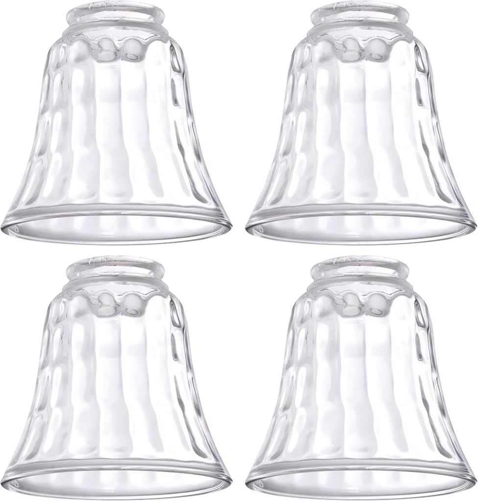 Ceiling Fan Light Covers, Ceiling Fan Globes Replacement Glass, Light Fixture Replacement Glass, Dysmio Lighting Replacement Shade Height: 4.75", Depth: 4.75", Width: 4.9" Fitter Size 2.25", 4 Pack