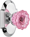Nostalgic Warehouse 720272 Cottage Plate Passage Crystal Pink Glass Door Knob in Bright Chrome, 2.375