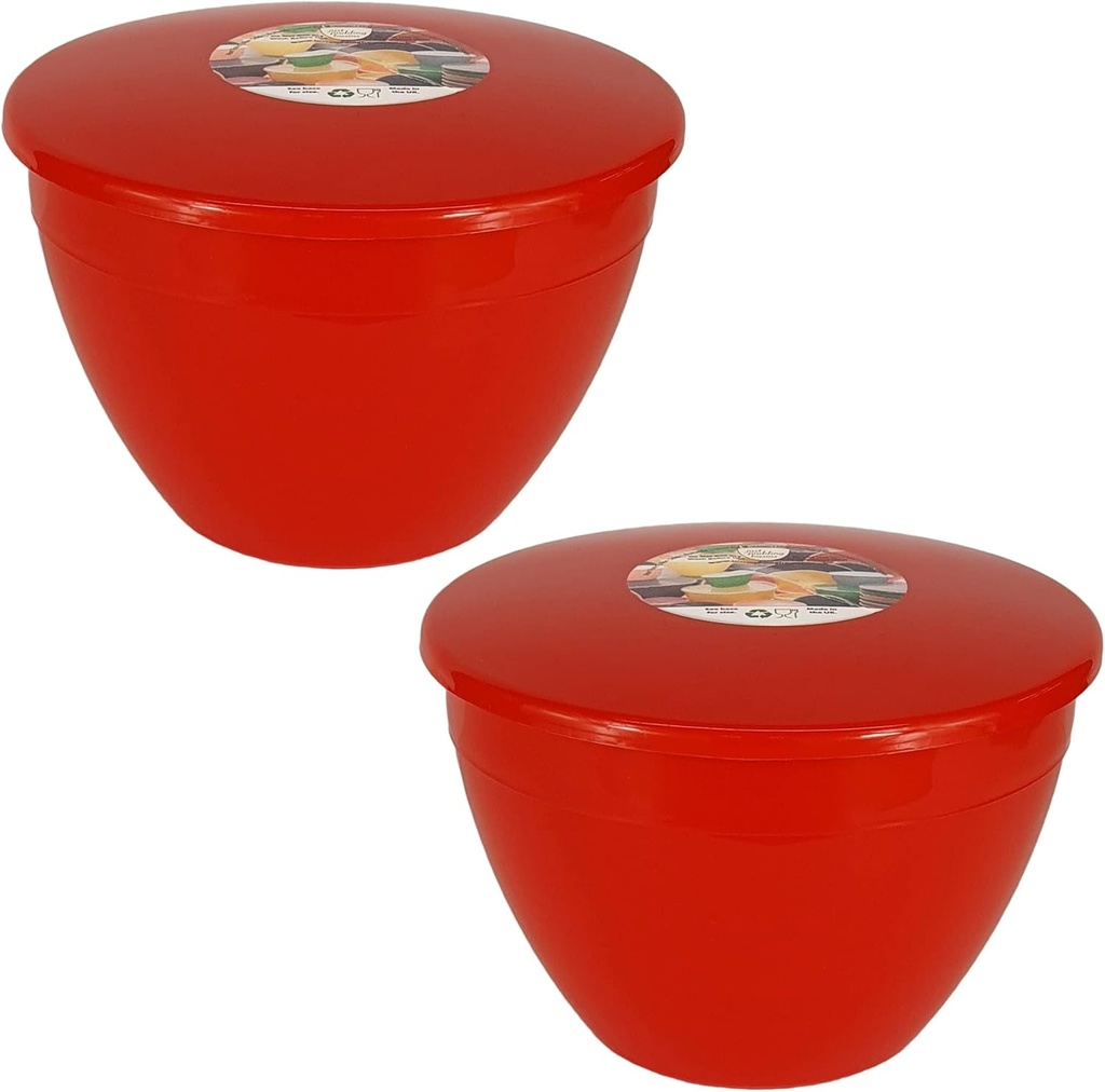 40 fl oz Pudding Mold and Lid Red Reusable Food Safe Plastic Steam Pudding Bowls (2 pack)