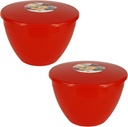 40 fl oz Pudding Mold and Lid Red Reusable Food Safe Plastic Steam Pudding Bowls (2 pack)