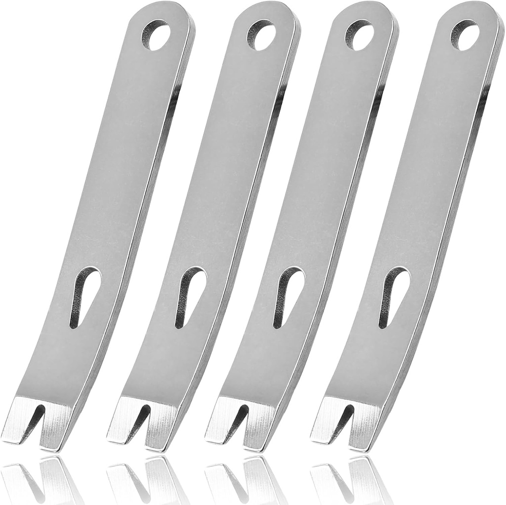 Zorfeter 4 Pcs Mini Pry Bar, Pocket Stainless Steel Pocket Crank Crowbar Small Prybar EDC Tool Survival Opener, 3 Inch Length
