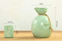 Sake Set 5 Piece Sake Set, White Glaze Texture Ceramic Cups, for Cold/Warm/Shochu/Tea Best Gift for Family and Friends,Cyan GYL24824