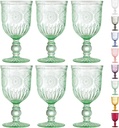 Yungala Green Wine Glasses set of 6 green goblets for lovers of green glassware or colored glassware that is dishwasher safe, sturdy and durable