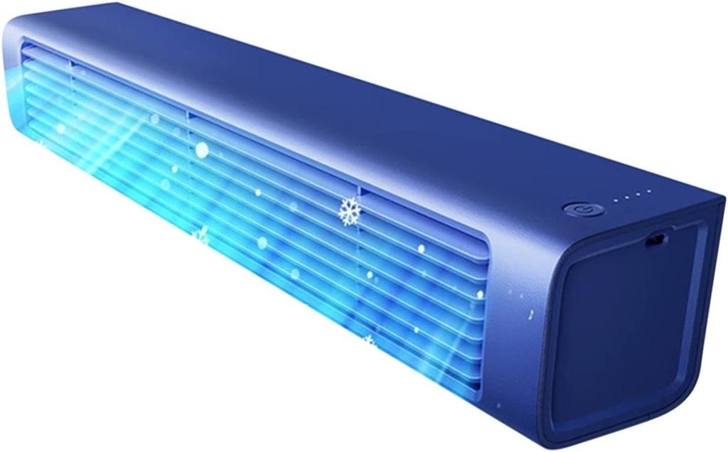 Wall-Mounted Fan, Silent Bladeless Air Circulator for Bedroom, Dorm, Bathroom, Energy-Efficient with Remote Control & Adjustable Speed, Quiet 45dB, Space-Saving (Blue)