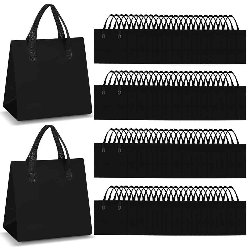 Kacctyen 100 Pcs Insulated Take Out Bags Bulk 9.5 x 6 x 9.5 in Thermal Insulation Food Bag for Coffee, Milk Tea, Hot Cold Food, Delivery Cooler Bag for Catering Restaurant Grocery Picnic (Black)