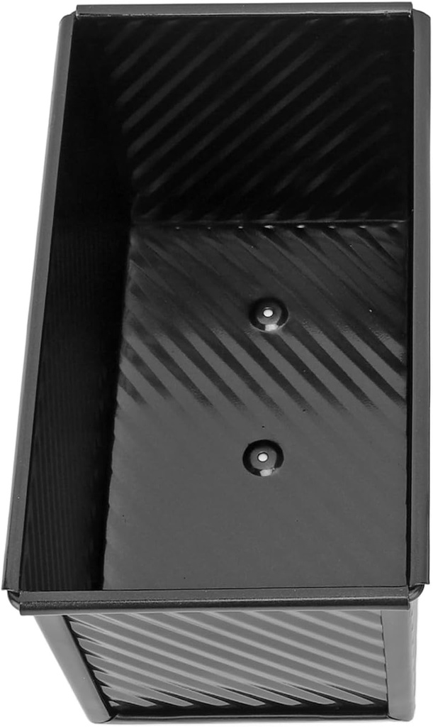 GLOGLOW Loaf Pan, Lightweight Non Stick Baking Loaf Pan Practical Bakeware Multifunctional Carbon Steel Corrugated Bread Box for Baking Bread (Black Without Lid)