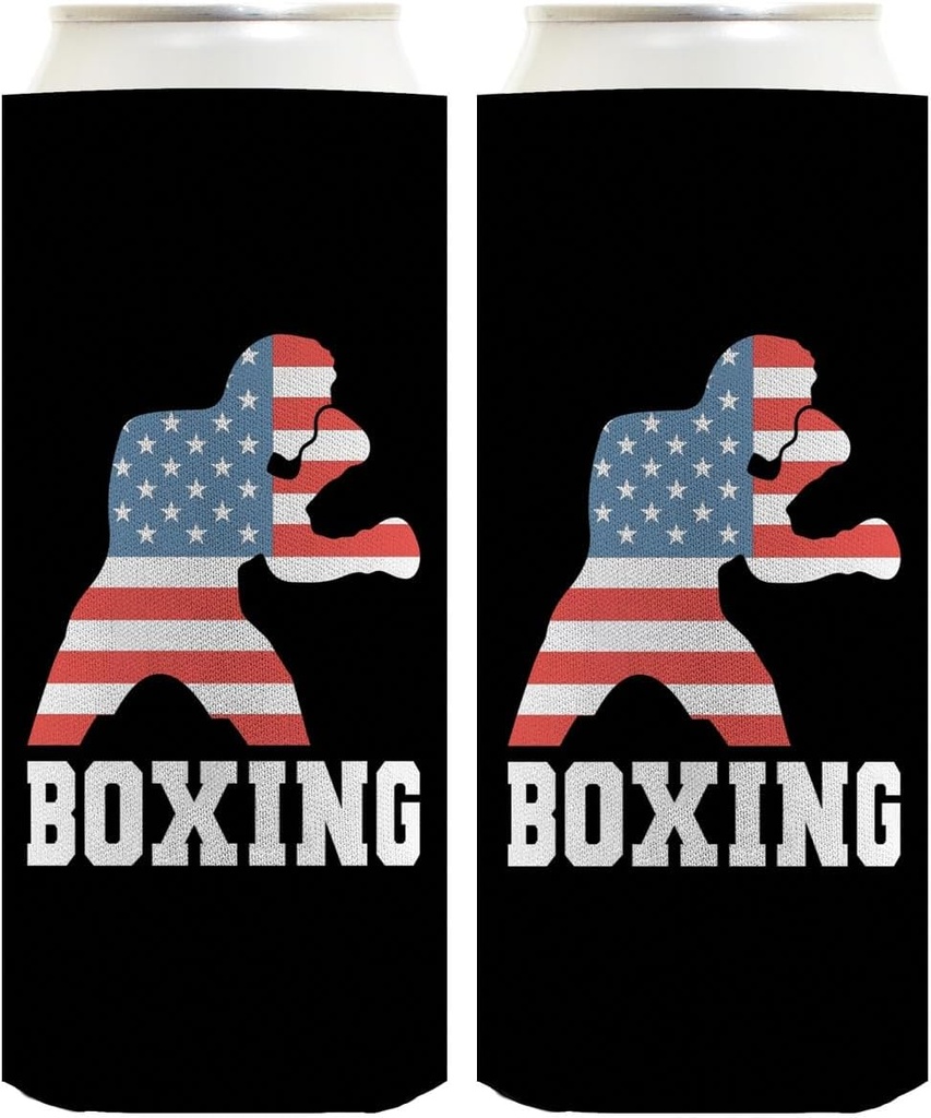 American Pride Summer Games Gifts USA Sports Boxing 2-Pack Ultra Slim Can Thermocoolers