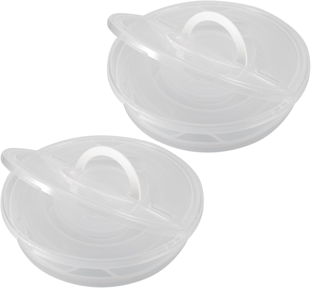 Luxshiny 2pcs Cake Carrier Airtight Pizza Dough Container Food Storage Containers Cover Keeper Lid Snack Holder Plate Lid Fridge Storage Bins Multiuse