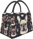 I Love French Bulldog Lunch Bag for women Men Insulated Lunch Box Reusable Leakproof Lunch Cooler Bag for Picnic Work
