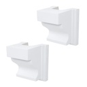 Semetall Decor Corbel 4-1/2 Inch W x 5 Inch D x 5-3/4 Inch H PU Plastic Corbels for Shelves - Cuttable & Drillable Decorative Wall Brackets, Support for Home/Office/Hotel (White-2Pcs)