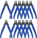 Keadic 12Pcs 5" Wire Cutters with Internal Spring and Soft Rubber Handle, Mini Flush Cutters, Micro Cutting Pliers Wire Nippers, Small Side Cutters for Hobby Modeling Jewelry Electronic Crafts (Blue)