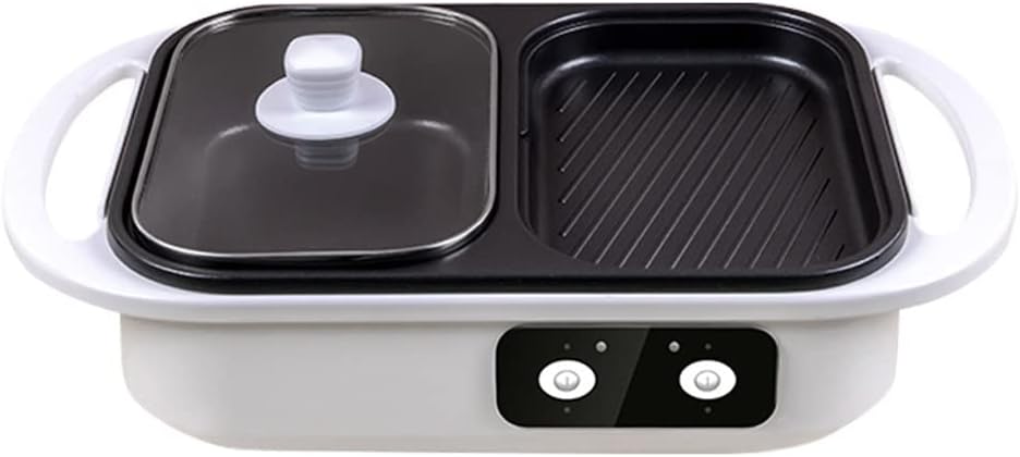 YYDS Hot Pot Multi-Function Cooking Pot,Non-Stick Coated Electric Hot Pot Electric Grill (Color : White)