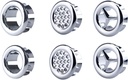 Super More 6 Pack Vanity Sink Overflow Cover Basin Sink Ceramic Bathroom Vessel Kitchen Basin Trim Remplacement Round Caps Insert in Hole (Silver ABS Plastic)