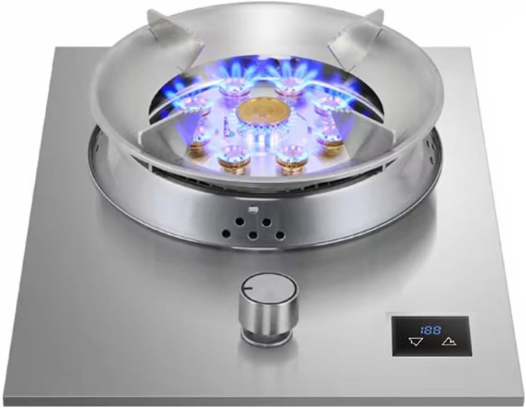 Gas Stove 1 Burner,Portable Gas Stove,Gas/LP Gas Conversion Stove,Stainless Steel Indoor Regulators,with Flameout Protection,for Home Kitchen(NG)