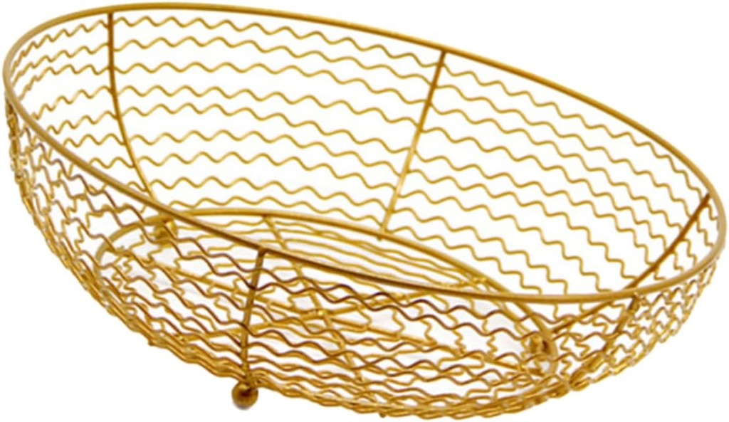 Metal Wire Fruit Basket for Kitchen Counter Decorative Storage Organizer for Fruits and Vegetables Versatile Table Basket for Cosmetics and Sundries Easy to Clean Design