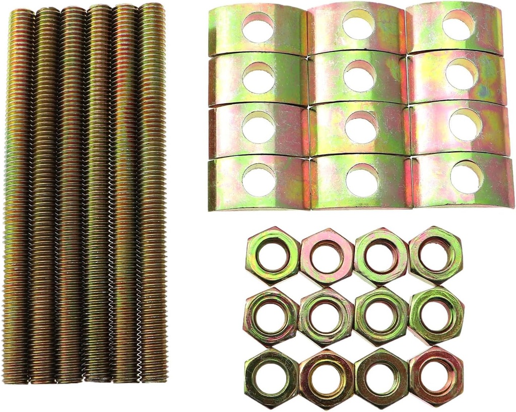 6 Sets Solid Half Moon Three in One Connector Large Countertop Combination Furniture Bolt Nut Hardware Table Bed Frame Stair Linkage (8x100mm Bolt, 26x14 Washer, M8 nut, Thread Pitch 1.25)