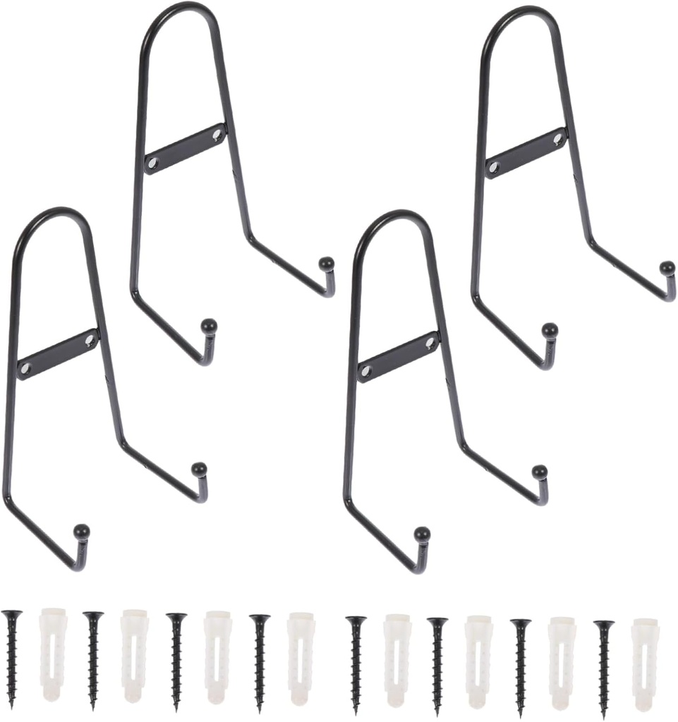 4pcs Ceramic Display Stand Plate Holders Metal Display Rack Multipurpose Home Decor