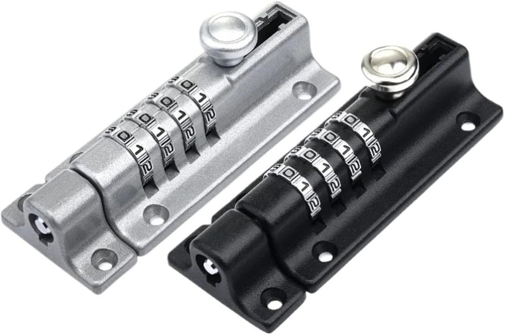 4-Digit Combination Sliding Bolt Gate Lock Household Security Password Locks Mechanical Digital Code for Sheds Doors Window Barn 1Pcs(Gold)