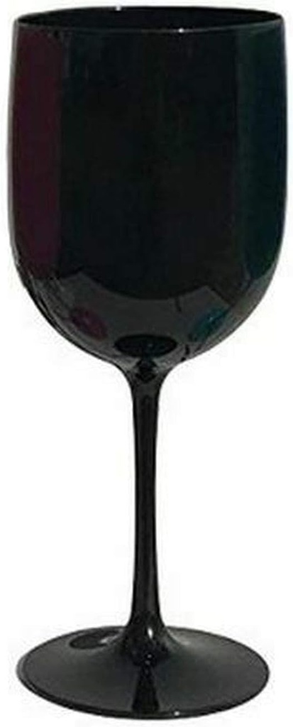 ausuky Goblet Glass Party Cup Acrylic Wine Glass Juice Drink Champagne Stemware (Black)